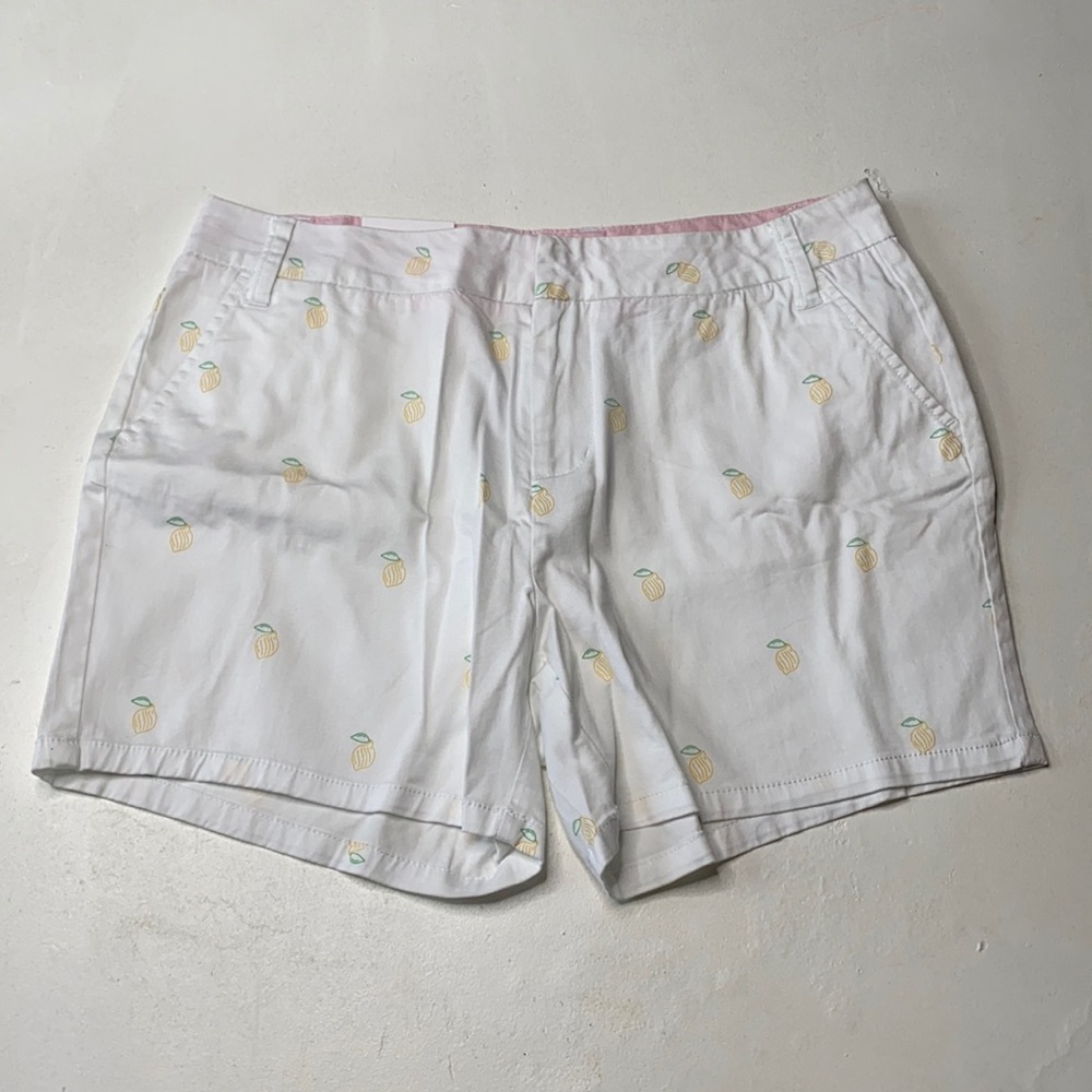 MARC NEW YORK White Lemon Print Shorts